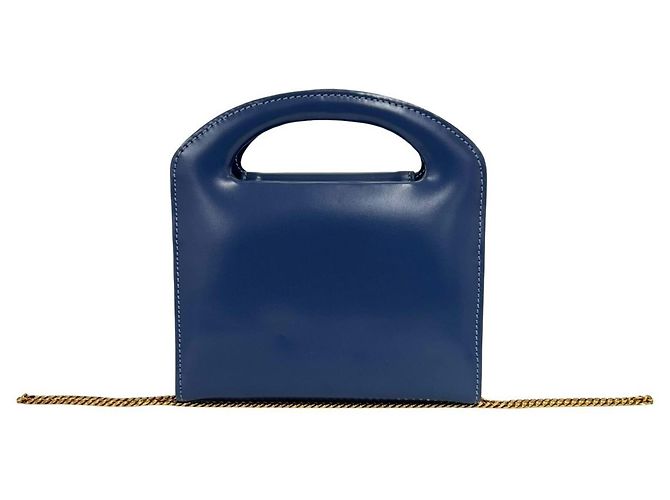 Loewe Vintage Anagram Logo Lederhandtasche Blau - Ansicht 3