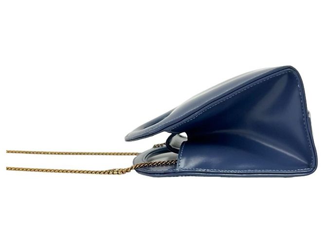 Loewe Vintage Anagram Logo Lederhandtasche Blau - Ansicht 5