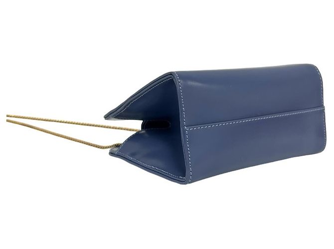 Loewe Vintage Anagram Logo Lederhandtasche Blau - Ansicht 7
