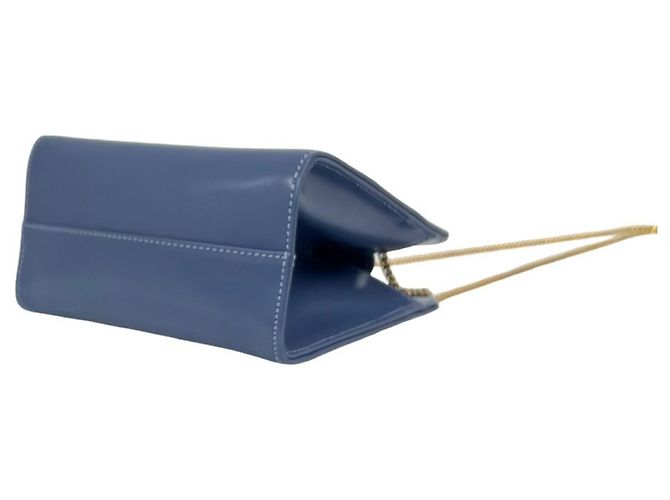 Loewe Vintage Anagram Logo Lederhandtasche Blau - Ansicht 8