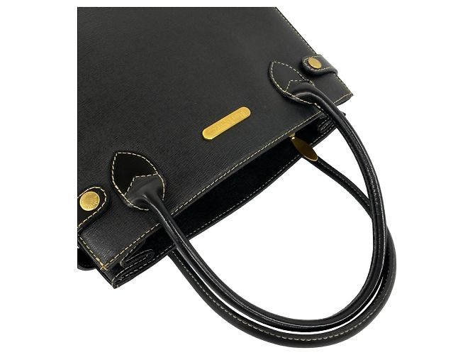 Mini borsa tote in pelle Burberry con logo vintage e dettagli metallici Nero - vista 4