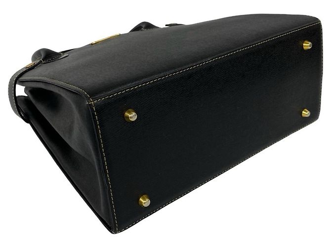 Mini borsa tote in pelle Burberry con logo vintage e dettagli metallici Nero - vista 7