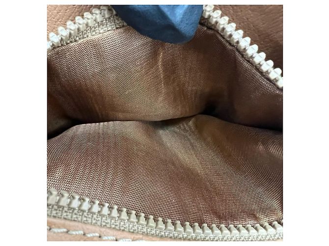 Céline Celine Vintage Triomphe Schultertasche aus Leder Braun Beige - Ansicht 10