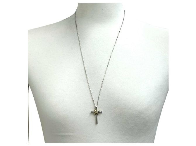 Autre Marque Collana Croce Tiffany Signature Argento D'oro - vista 2