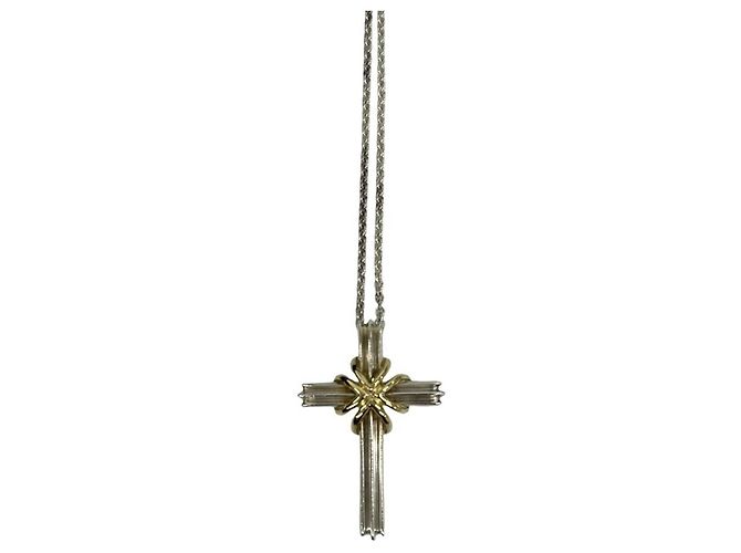 Autre Marque Collana Croce Tiffany Signature Argento D'oro - vista 4