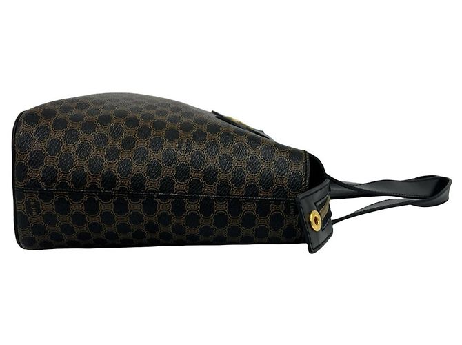 Céline Borsa CELINE Vintage con logo circolare e motivo Macadam Marrone Nero - vista 6