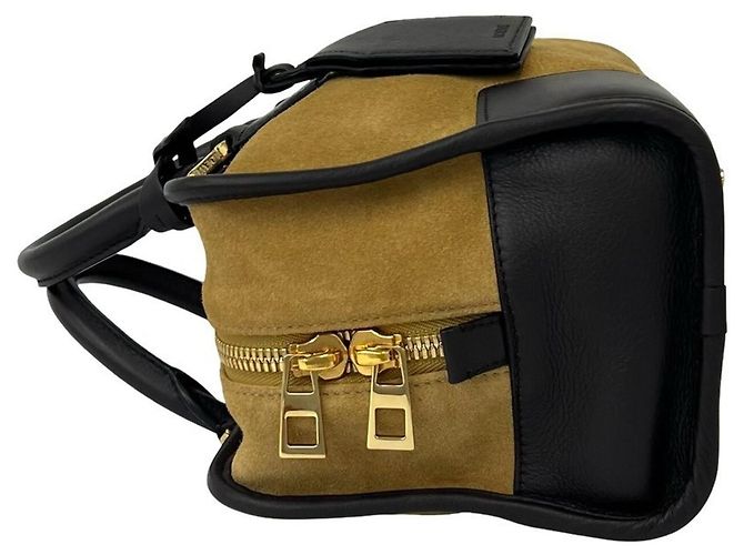 Borsa a tracolla Loewe Amazona 28 in pelle scamosciata Marrone Cammello - vista 5