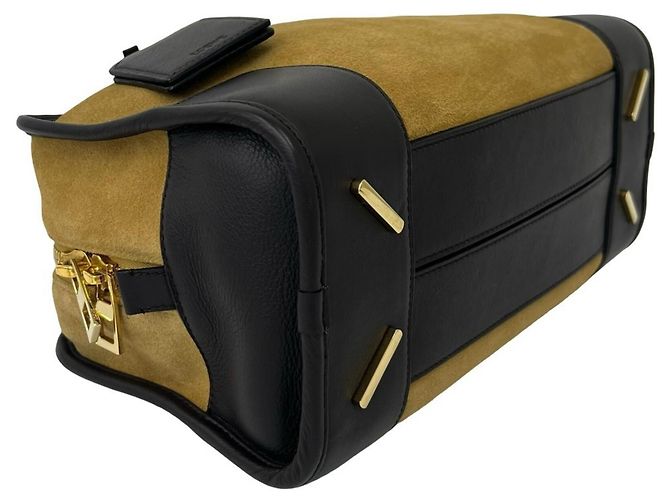 Borsa a tracolla Loewe Amazona 28 in pelle scamosciata Marrone Cammello - vista 7