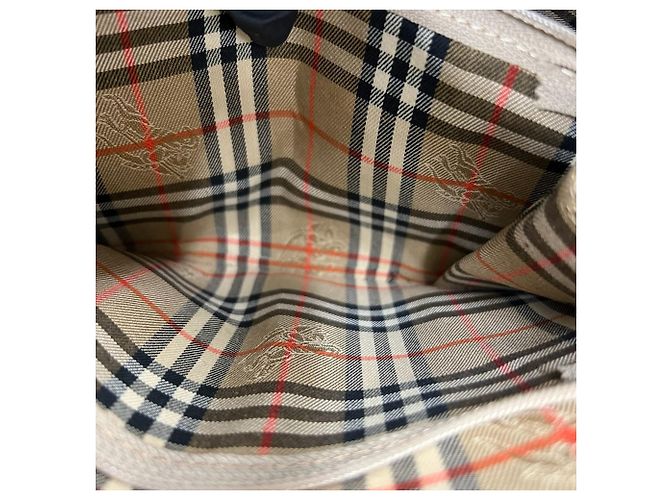 Borsa Tote in pelle Burberry Vintage Logo Hardware Nova Check Pattern Marrone - vista 10