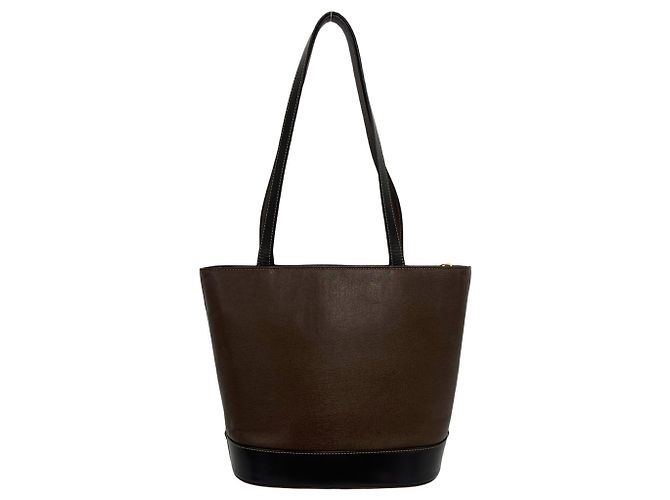 Borsa Tote in pelle Burberry Vintage Logo Hardware Nova Check Pattern Marrone - vista 3