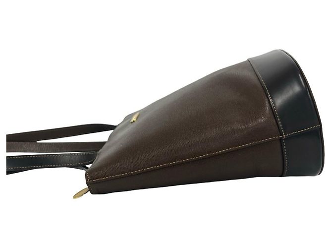 Borsa Tote in pelle Burberry Vintage Logo Hardware Nova Check Pattern Marrone - vista 5