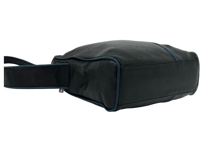 Loewe Vintage Schultertasche mit Anagram-Logo Schwarz Blau - Ansicht 7