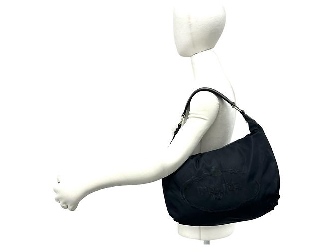 Borsa a tracolla Prada in nylon Pocono Tessuto e pelle Nero - vista 2