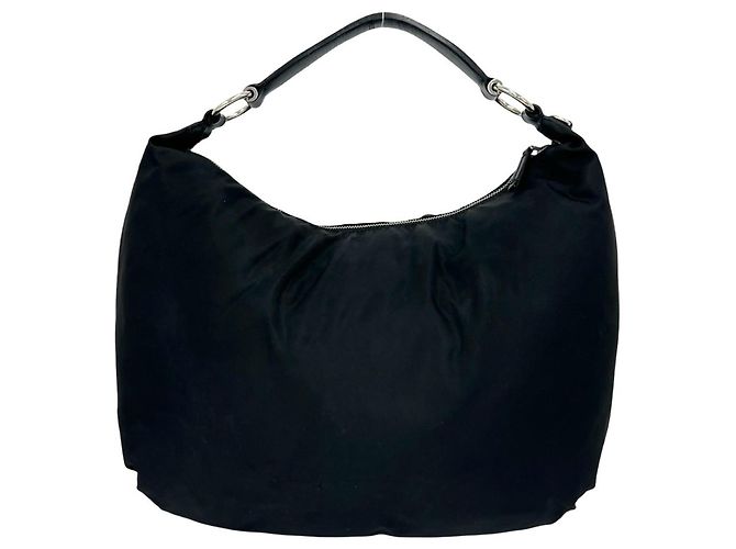 Borsa a tracolla Prada in nylon Pocono Tessuto e pelle Nero - vista 3