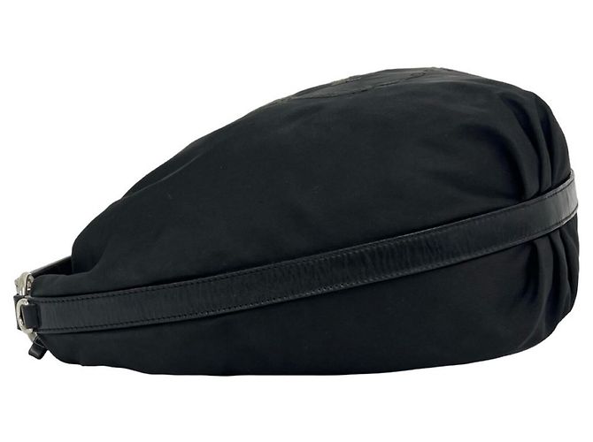 Borsa a tracolla Prada in nylon Pocono Tessuto e pelle Nero - vista 5