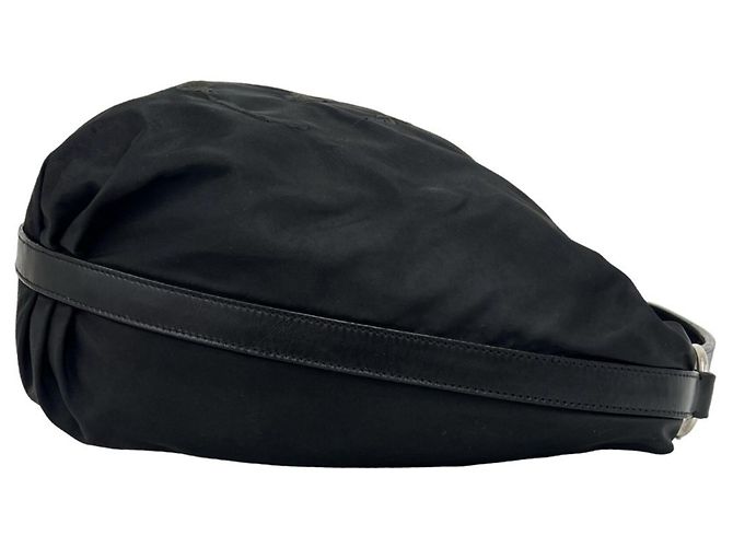 Borsa a tracolla Prada in nylon Pocono Tessuto e pelle Nero - vista 6