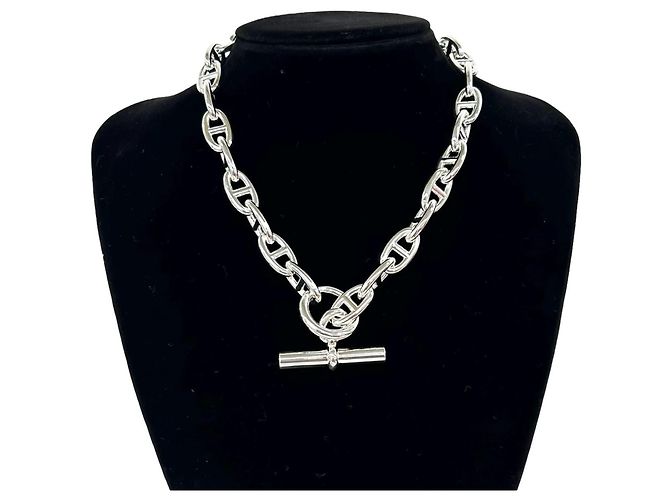 Chaîne d'ancre Hermès Collana Hermes Chaine d'Ancre GM Argento - vista 2