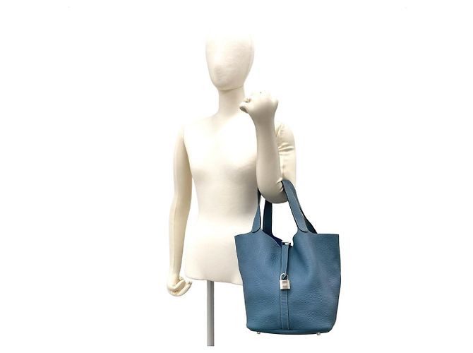 Bolso Hermès Picotin Lock GM en Blue Jean Azul - vista 2
