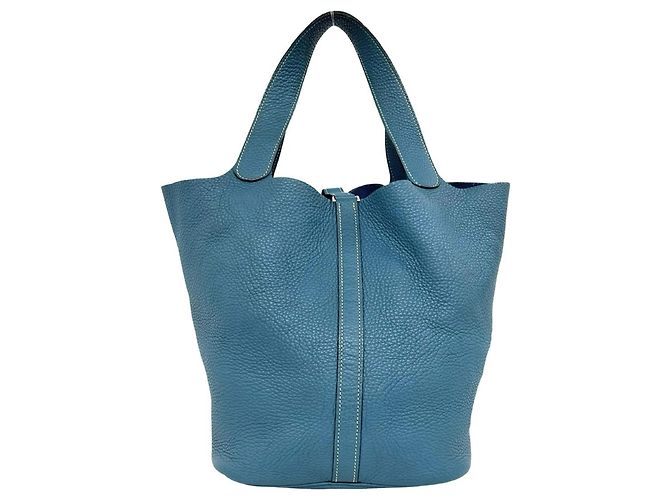 Bolso Hermès Picotin Lock GM en Blue Jean Azul - vista 3