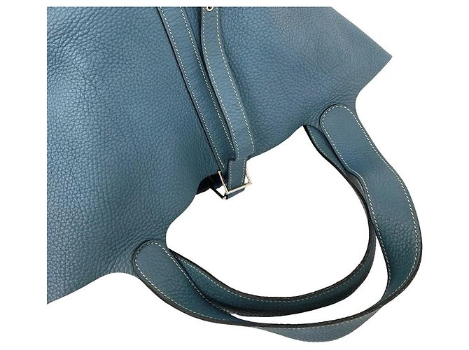 Bolso Hermès Picotin Lock GM en Blue Jean Azul - vista 4