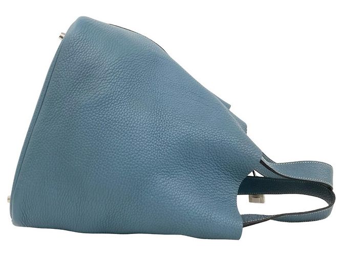 Bolso Hermès Picotin Lock GM en Blue Jean Azul - vista 6