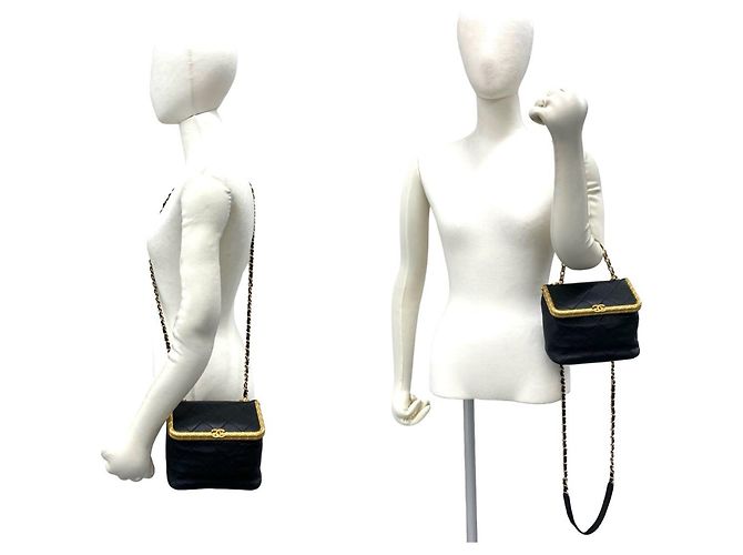 Borsa a tracolla 2-Way Chanel Matelassé in pelle d'agnello Nero - vista 2