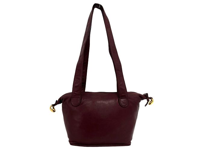 Loewe Vintage Anagram Logo Semi-Shoulder Bag aus Nappaleder Rot Bordeaux - Ansicht 3
