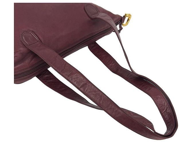 Loewe Vintage Anagram Logo Semi-Shoulder Bag aus Nappaleder Rot Bordeaux - Ansicht 4
