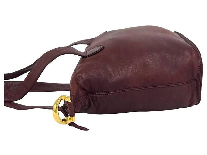 Loewe Vintage Anagram Logo Semi-Shoulder Bag aus Nappaleder Rot Bordeaux - Ansicht 5