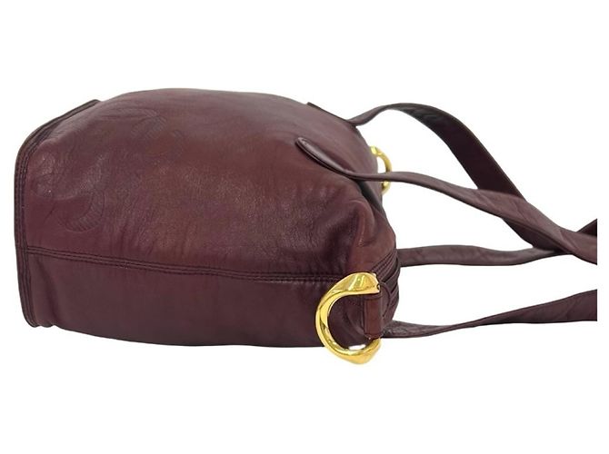 Loewe Vintage Anagram Logo Semi-Shoulder Bag aus Nappaleder Rot Bordeaux - Ansicht 6