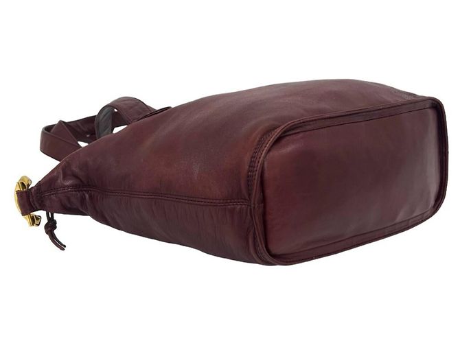 Loewe Vintage Anagram Logo Semi-Shoulder Bag aus Nappaleder Rot Bordeaux - Ansicht 7