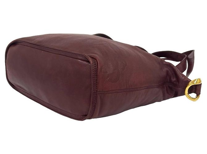 Loewe Vintage Anagram Logo Semi-Shoulder Bag aus Nappaleder Rot Bordeaux - Ansicht 8