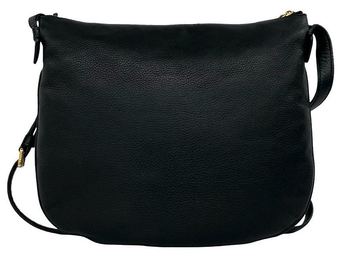 Loewe Heritage Logo Gravierte Lederschultertasche Schwarz - Ansicht 3