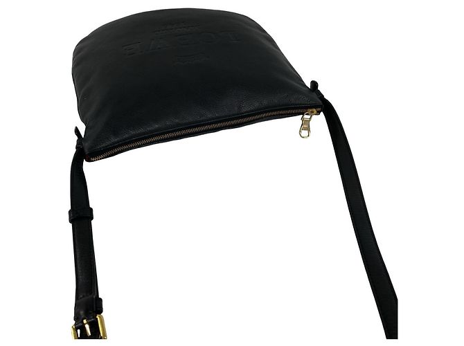 Loewe Heritage Logo Gravierte Lederschultertasche Schwarz - Ansicht 4