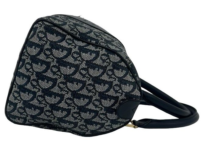 Borsa in pelle e tela Trotter Christian Dior Blu navy - vista 6