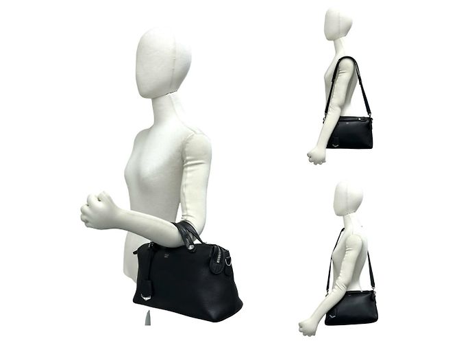 Fendi By The Way Logo Lederhandtasche Schwarz - Ansicht 2