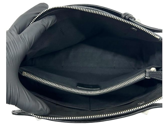 Fendi By The Way Logo Lederhandtasche Schwarz - Ansicht 9