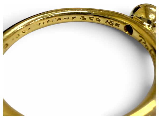 Autre Marque Anello Tiffany Vintage Bizet Emerald Band D'oro Verde - vista 6