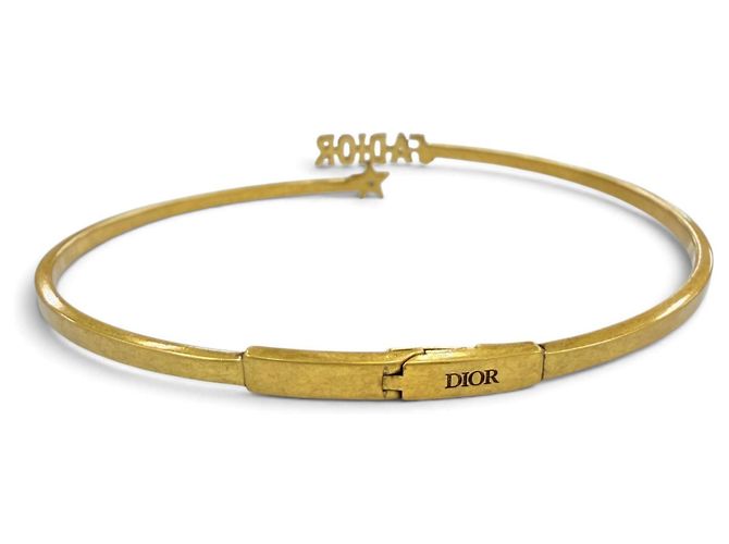 Collana Choker Christian Dior DIOR JADIOR con Logo in Metallo e Stelle di Strass D'oro - vista 4