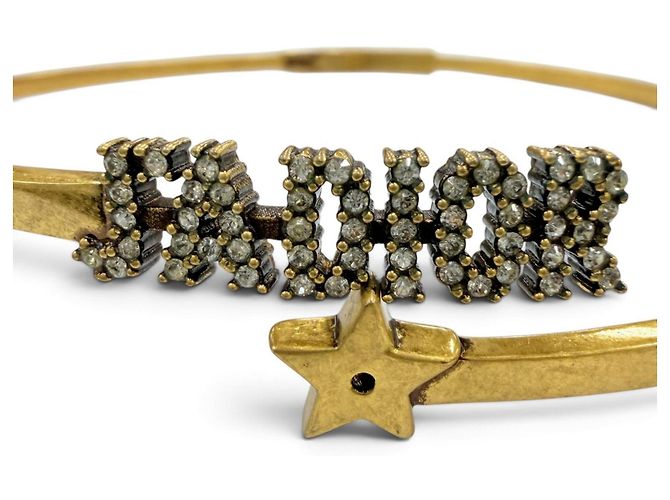 Collana Choker Christian Dior DIOR JADIOR con Logo in Metallo e Stelle di Strass D'oro - vista 6