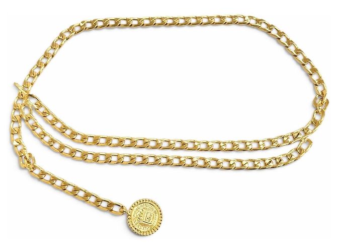 Chanel Vintage Coco Mark Logo Medallion Kettengürtel Golden - Ansicht 3