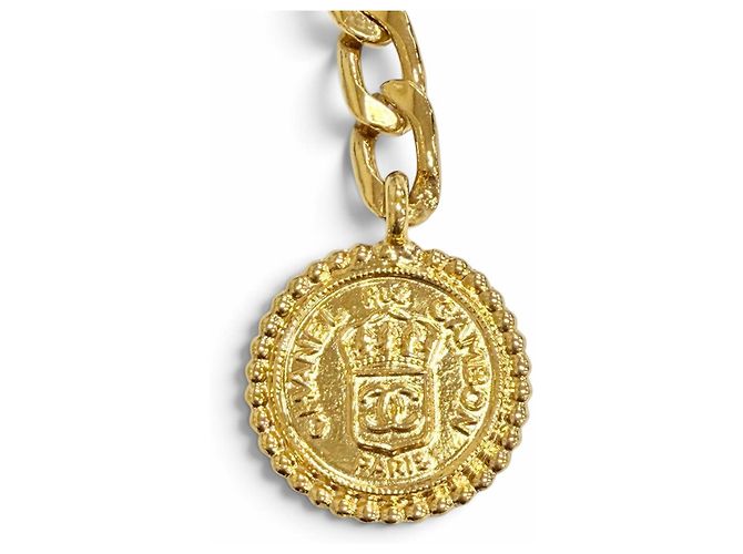 Chanel Vintage Coco Mark Logo Medallion Kettengürtel Golden - Ansicht 4