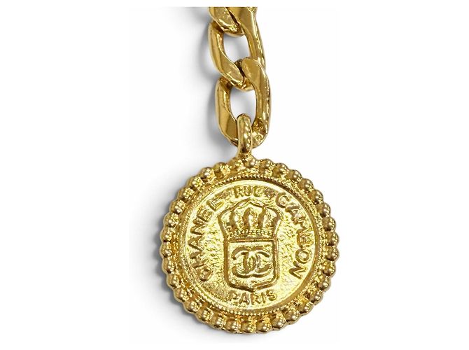 Chanel Vintage Coco Mark Logo Medallion Kettengürtel Golden - Ansicht 5