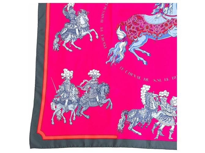 Lenço Hermès Carrousel 100% seda Marrom Rosa Multicor - vista 6