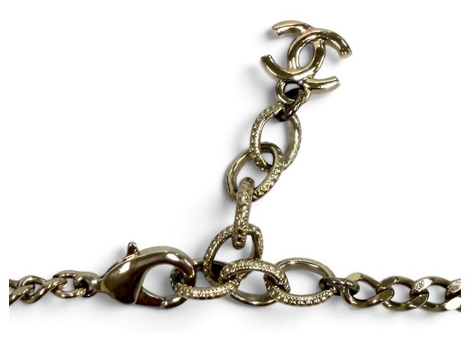 Collana a catena con strass Chanel D21B Coco Mark Nero D'oro - vista 7