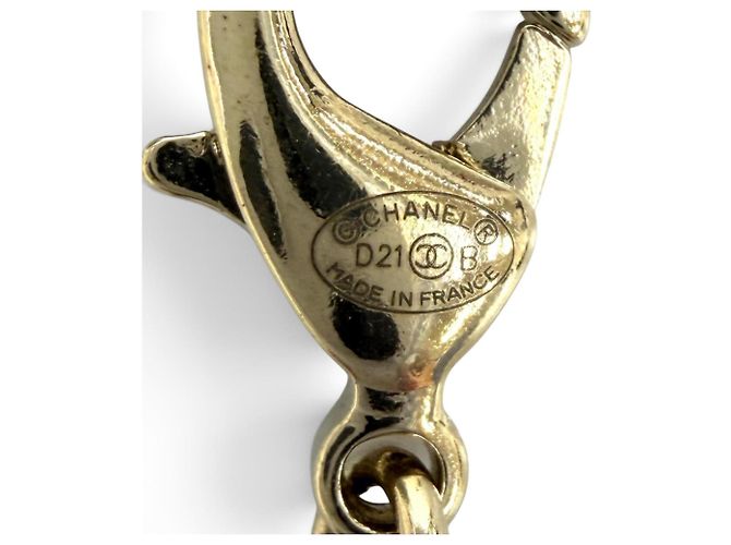 Collana a catena con strass Chanel D21B Coco Mark Nero D'oro - vista 8