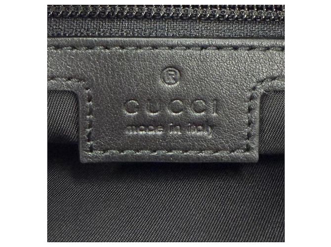 Borsa a tracolla Gucci in nylon e pelle con linea Web nera e logo impresso Nero - vista 10