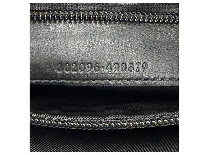 Borsa a tracolla Gucci in nylon e pelle con linea Web nera e logo impresso Nero - vista 11