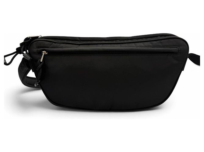 Borsa a tracolla Gucci in nylon e pelle con linea Web nera e logo impresso Nero - vista 3