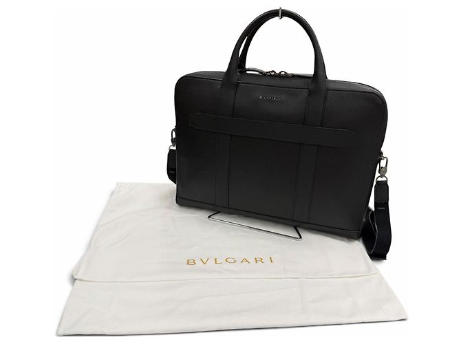 Bulgari Borsa business 2-Way in pelle Bvlgari Man Nero - vista 2
